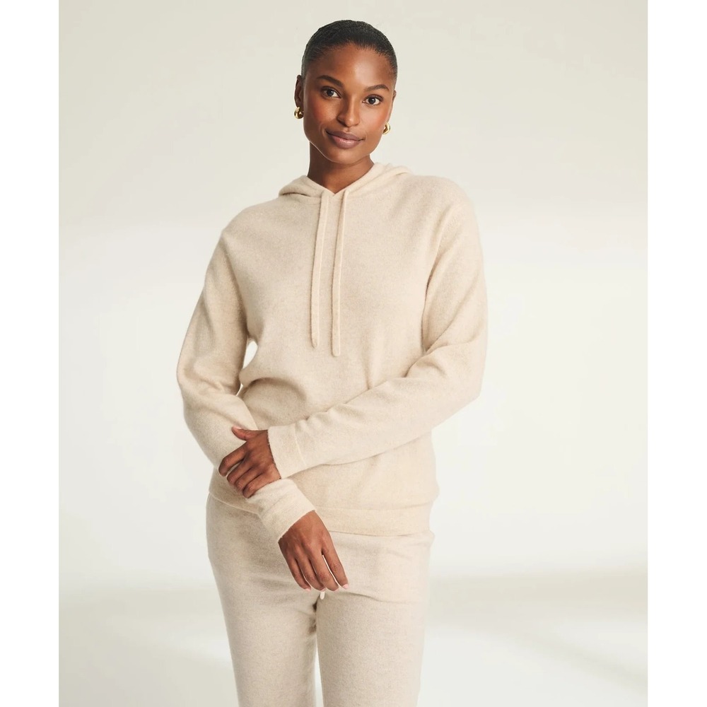 Naadam‎ Signature Cashmere Hoodie Sweater in Oatmeal Size Small